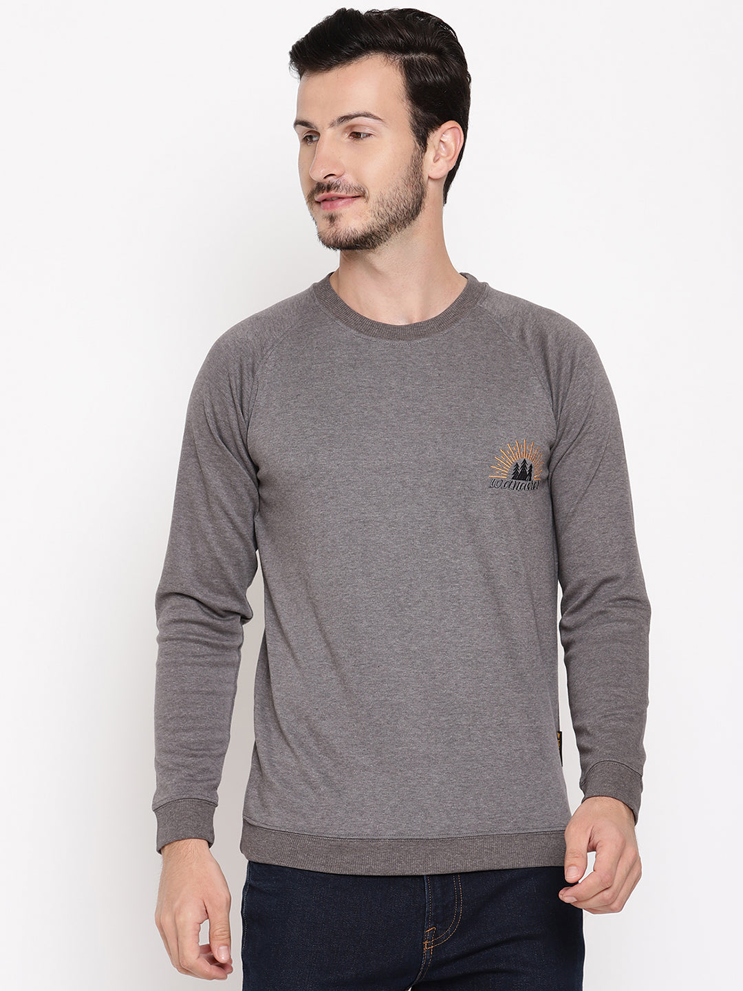 Wolfpack Men Wanderer Grey Solid Sweatshirt Wolfpack