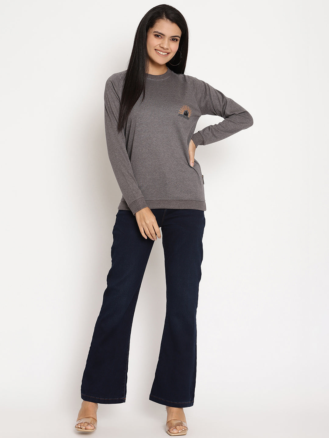 Women Grey Wanderer Sweatshirt Wolfpack