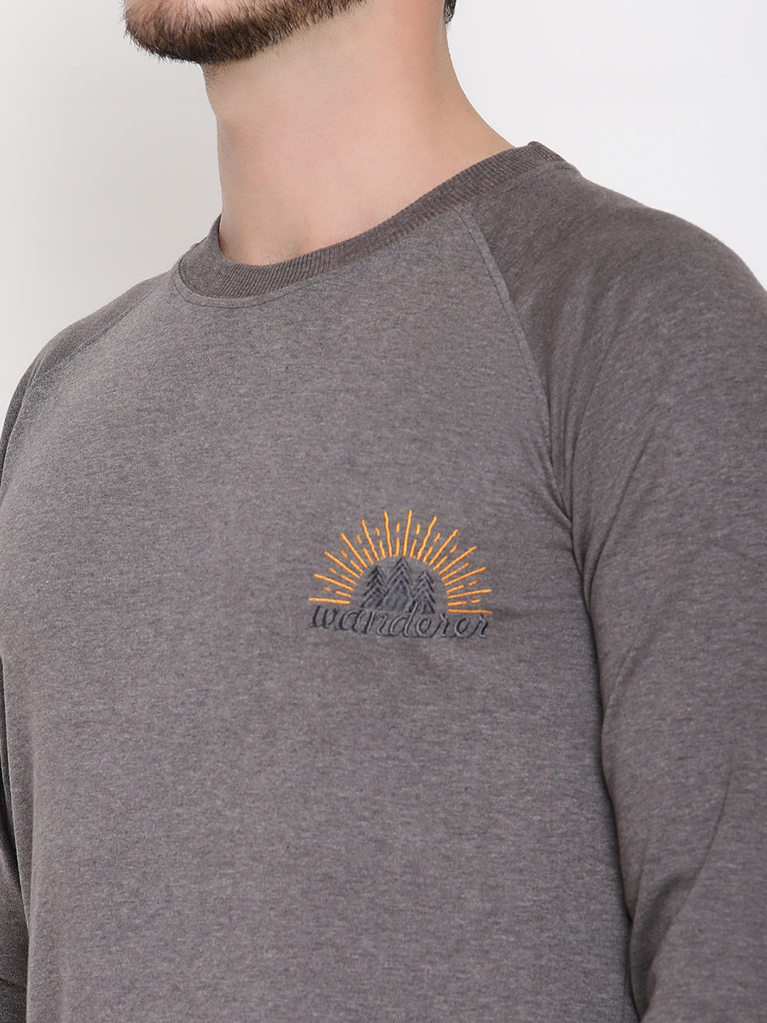 Wolfpack Men Wanderer Grey Solid Sweatshirt Wolfpack