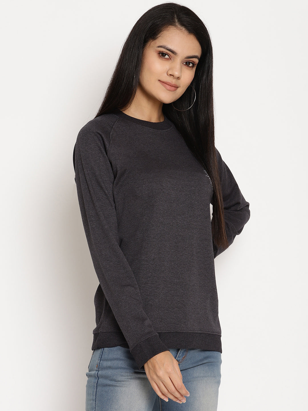 Women Wild Journey Black Solid Sweatshirt Wolfpack