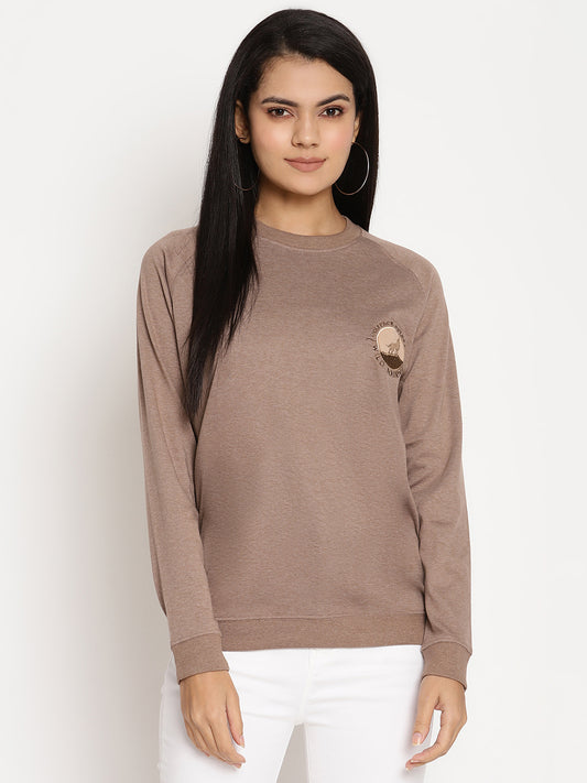 Women Wild Journey Brown Solid Sweatshirt Wolfpack