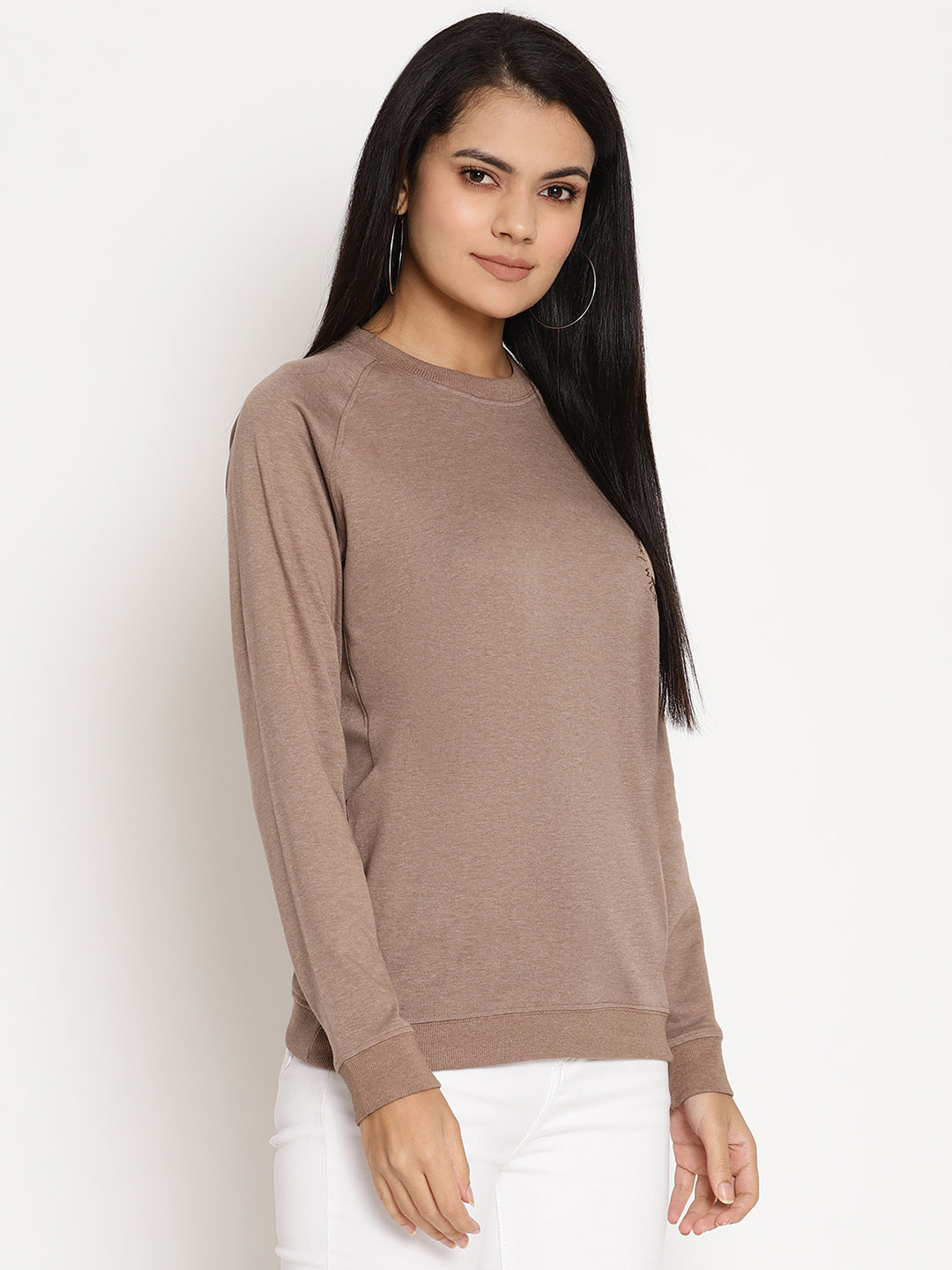 Women Wild Journey Brown Solid Sweatshirt Wolfpack