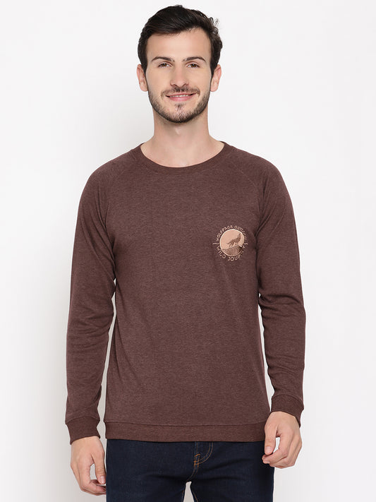 Wolfpack Men Wild Journey Burgundy Solid Sweatshirt