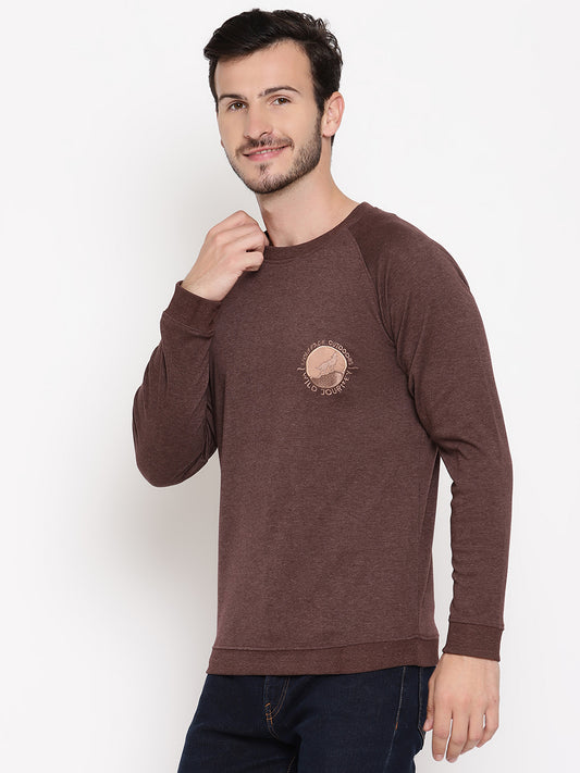 Wolfpack Men Wild Journey Burgundy Solid Sweatshirt