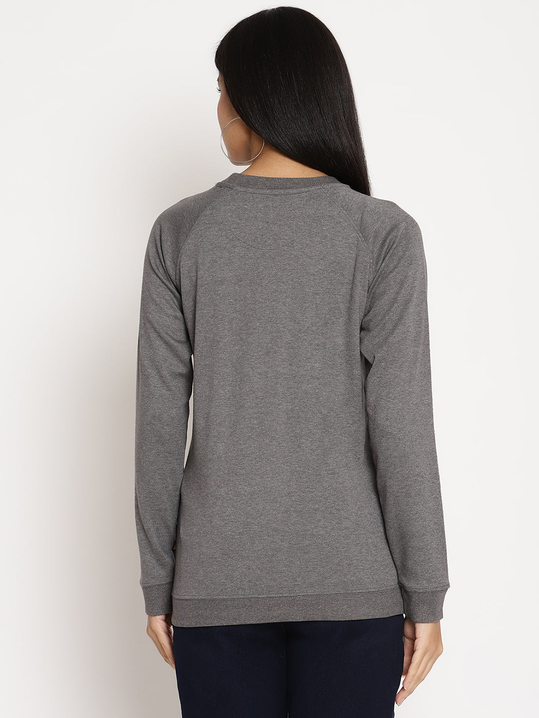 Women Wild Journey Grey Solid Sweatshirt Wolfpack