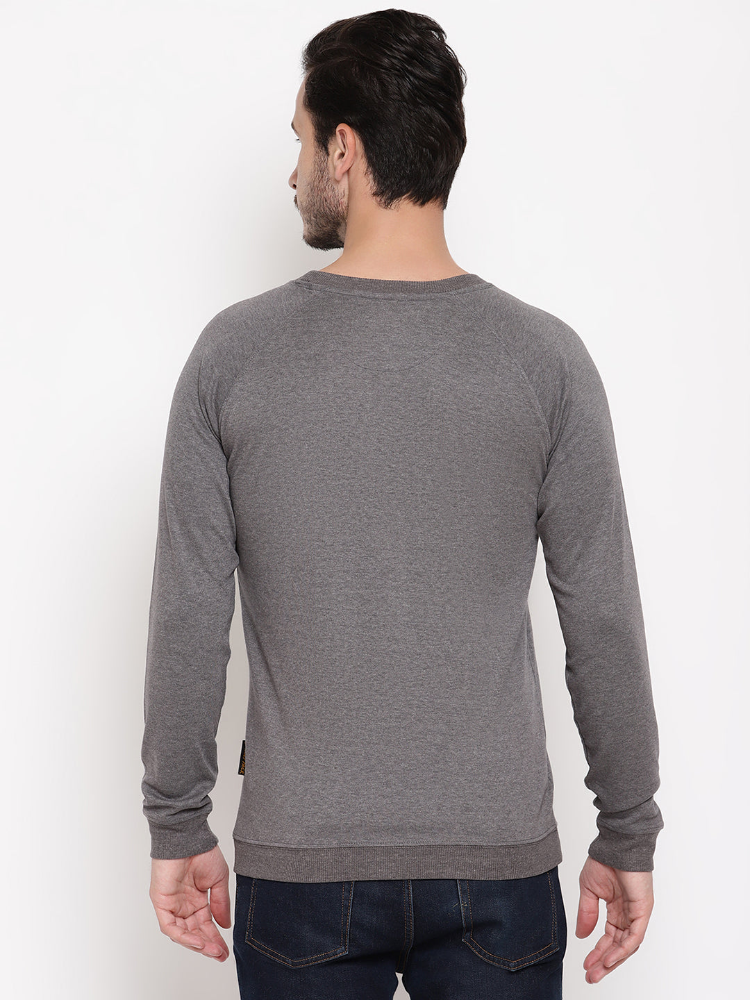 Wolfpack Men Wild Journey Grey Solid Sweatshirt