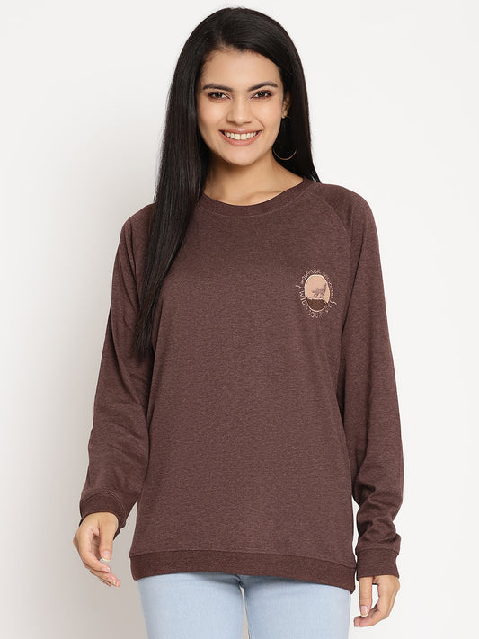 Women Wild Journey Burgundy Solid Sweatshirt Wolfpack