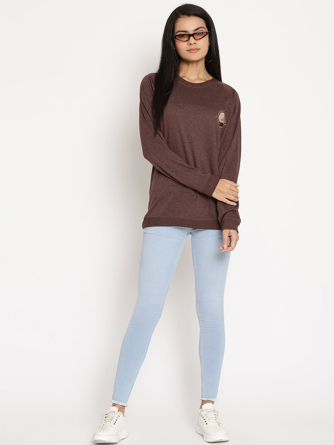 Women Wild Journey Burgundy Solid Sweatshirt Wolfpack