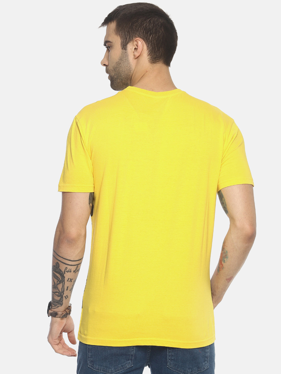 Wolfpack Men Tiger 3D Yellow Printed T-Shirt Wolfpack