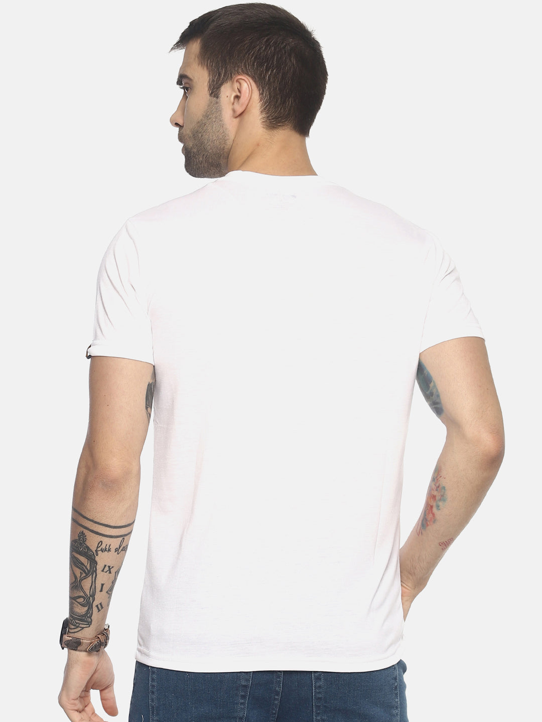 Tiger Side White Polyester Printed Men T-Shirt Wolfpack