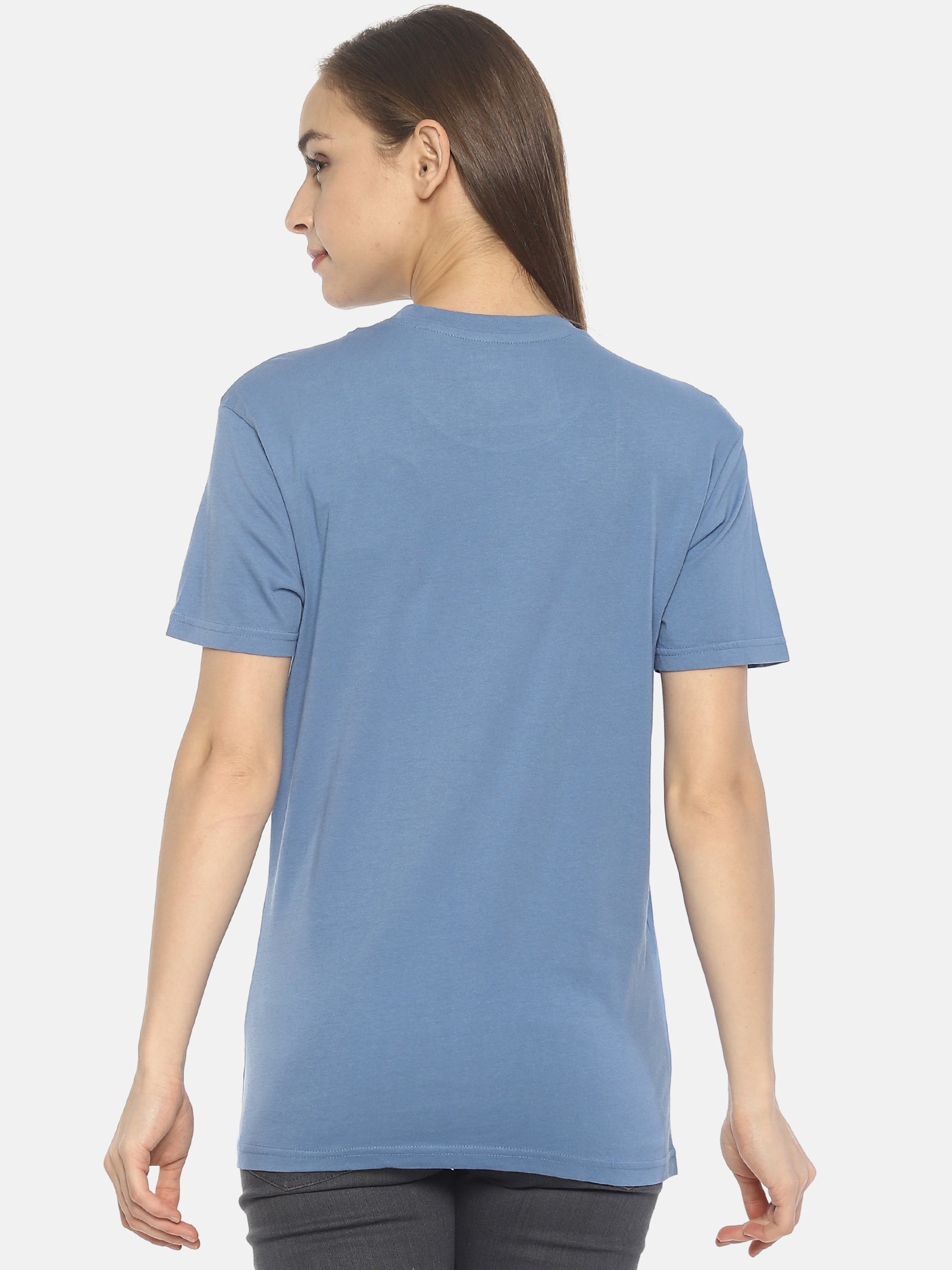 Wolfpack Travel Dream Mid Vel Blue Printed Women T-Shirt Wolfpack