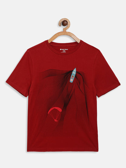Wolfpack Boys Red Parasailing Printed T-Shirt Wolfpack