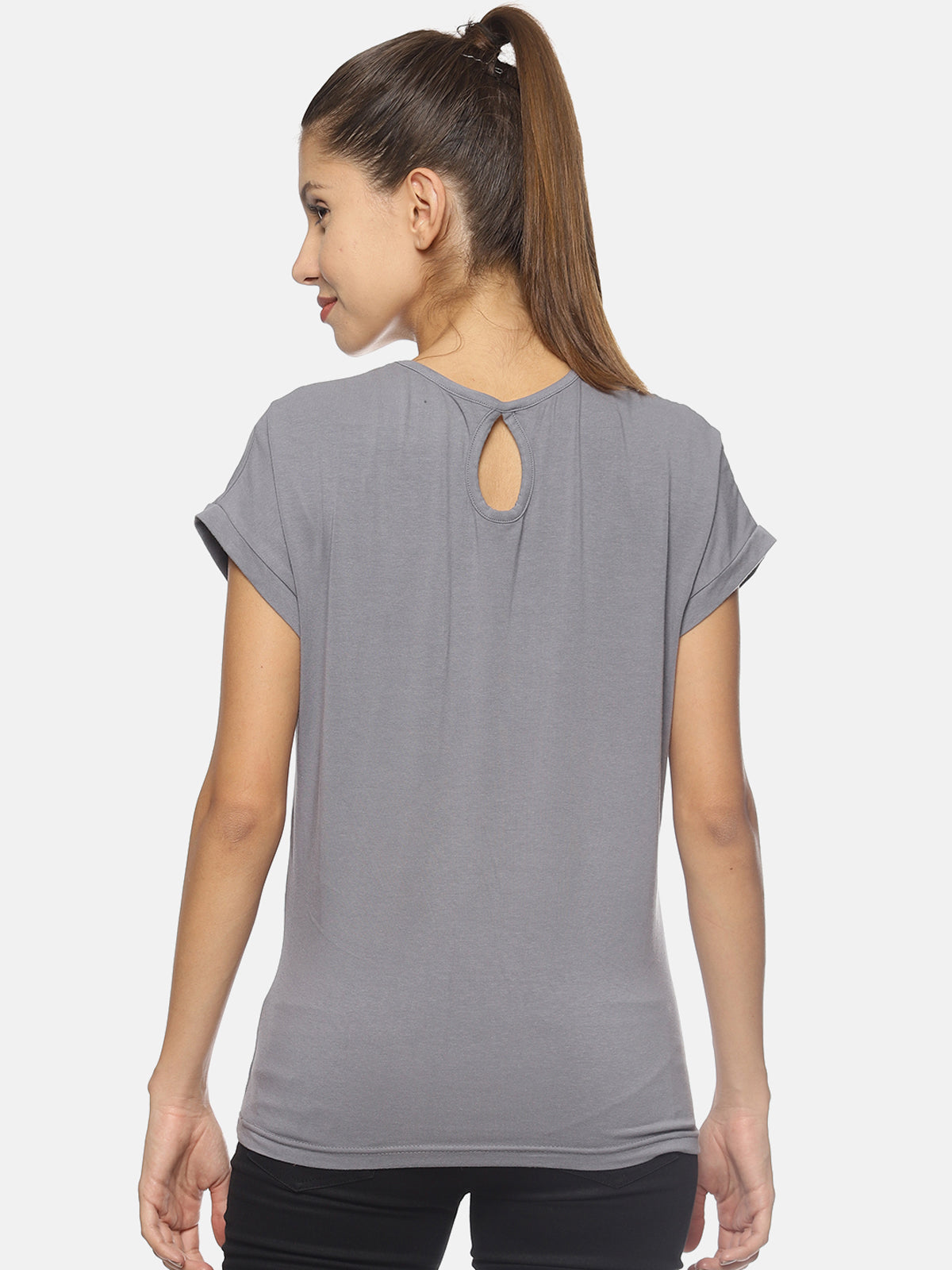 Wolfpack Women Light Grey Printed T-Shirt Wolfpack