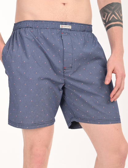 Crosscreek Men’s Boxer Shorts – 2-Pack | Blue Microdot & Black Graphic Print | Soft Cotton Essentials
