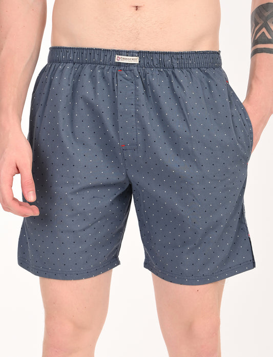 Crosscreek Men’s Boxer Shorts – 2-Pack | Blue Microdot & Maroon Diamond Dot | 100% Cotton Comfort