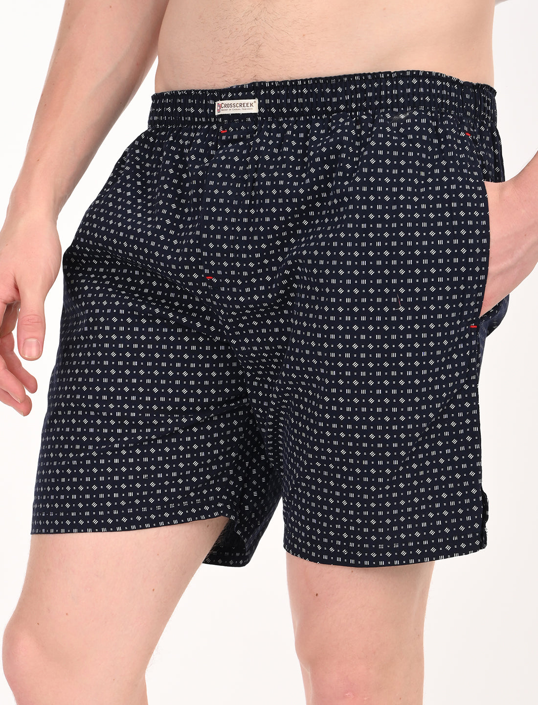 Crosscreek Men’s Boxer Shorts – 2-Pack | Blue Microdot & Black Graphic Print | Soft Cotton Essentials