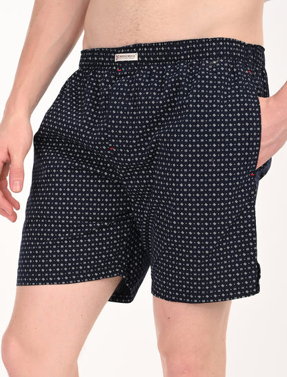 Crosscreek Men’s Boxer Shorts – 2-Pack | Blue Microdot & Black Graphic Print | Soft Cotton Essentials