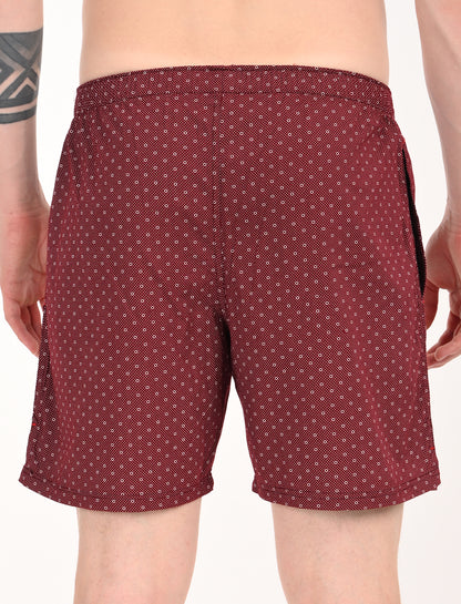 Crosscreek Men’s Boxer Shorts – 2-Pack | White Leaf & Maroon Circle Print | 100% Cotton Stylish Boxers