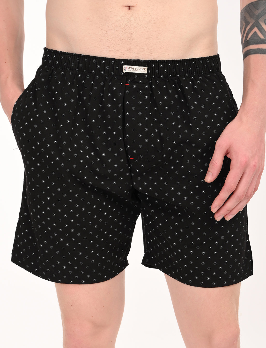 Crosscreek Men’s Boxer Shorts – Combo Pack of 2 | Gingham & Micro Print | Soft Cotton Comfort