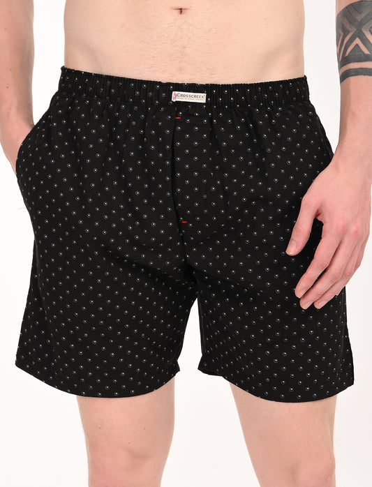 Crosscreek Men’s Boxer Shorts – Combo Pack of 2 | Gingham & Micro Print | Soft Cotton Comfort