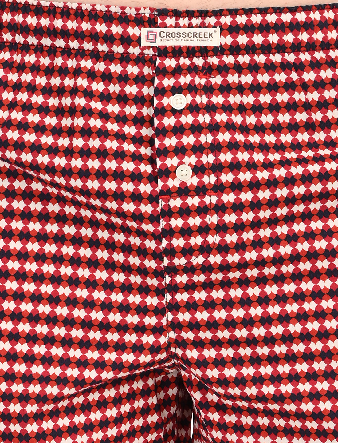 Crosscreek Men's Classic Printed Boxer Shorts - 2-Pack (No Pockets, Side Slit, Buttoned Front)