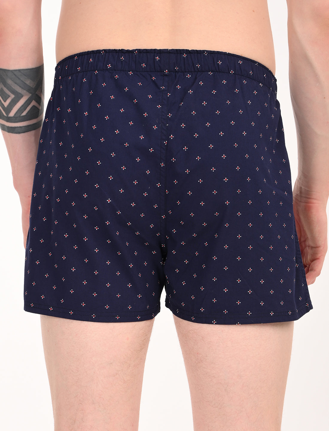 Crosscreek Men's 2-Pack Classic Printed Cotton Boxer Shorts – Navy Base & White Base
