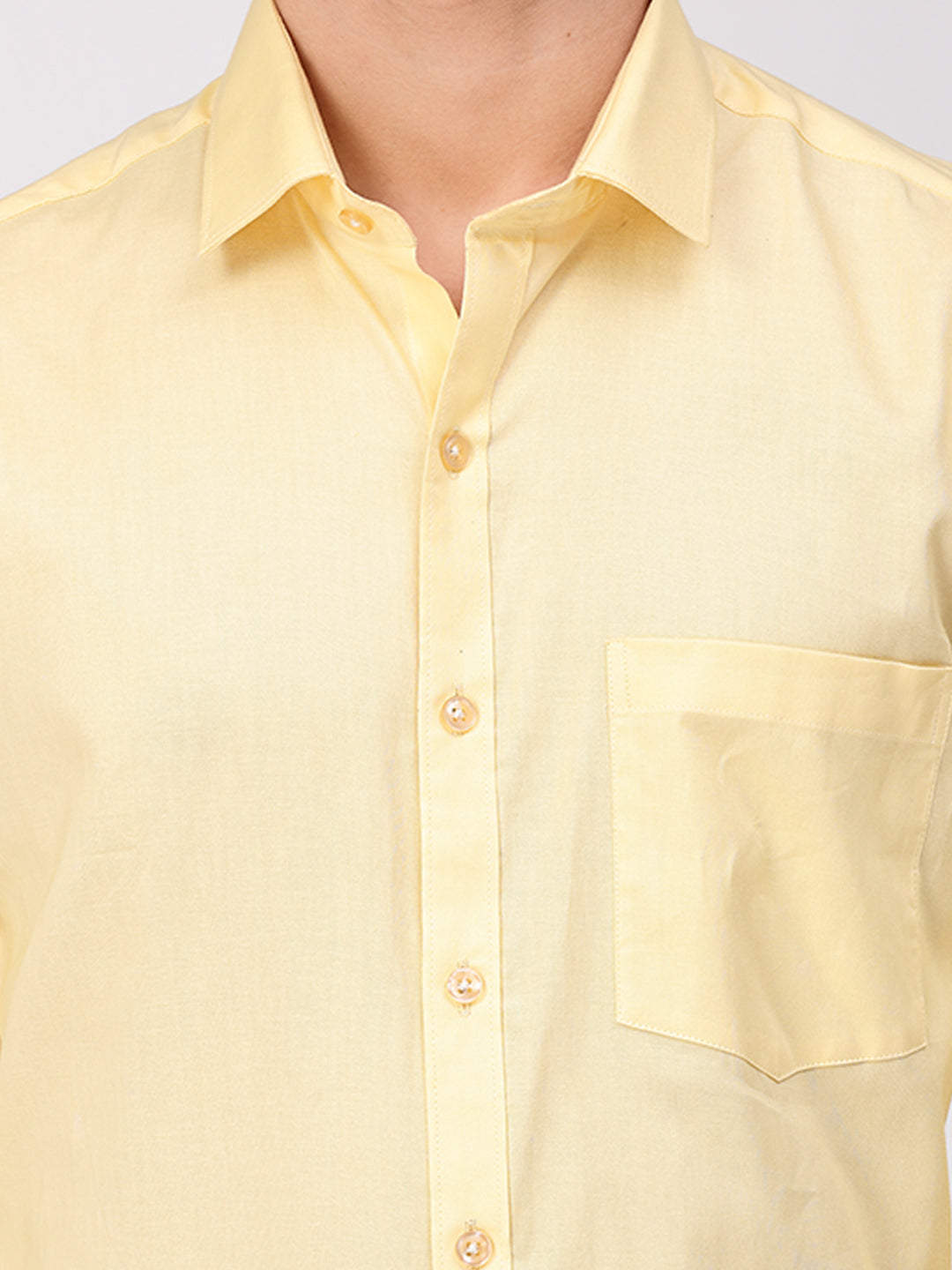 Copperline Men Yellow Plain Formal Shirt Copperline