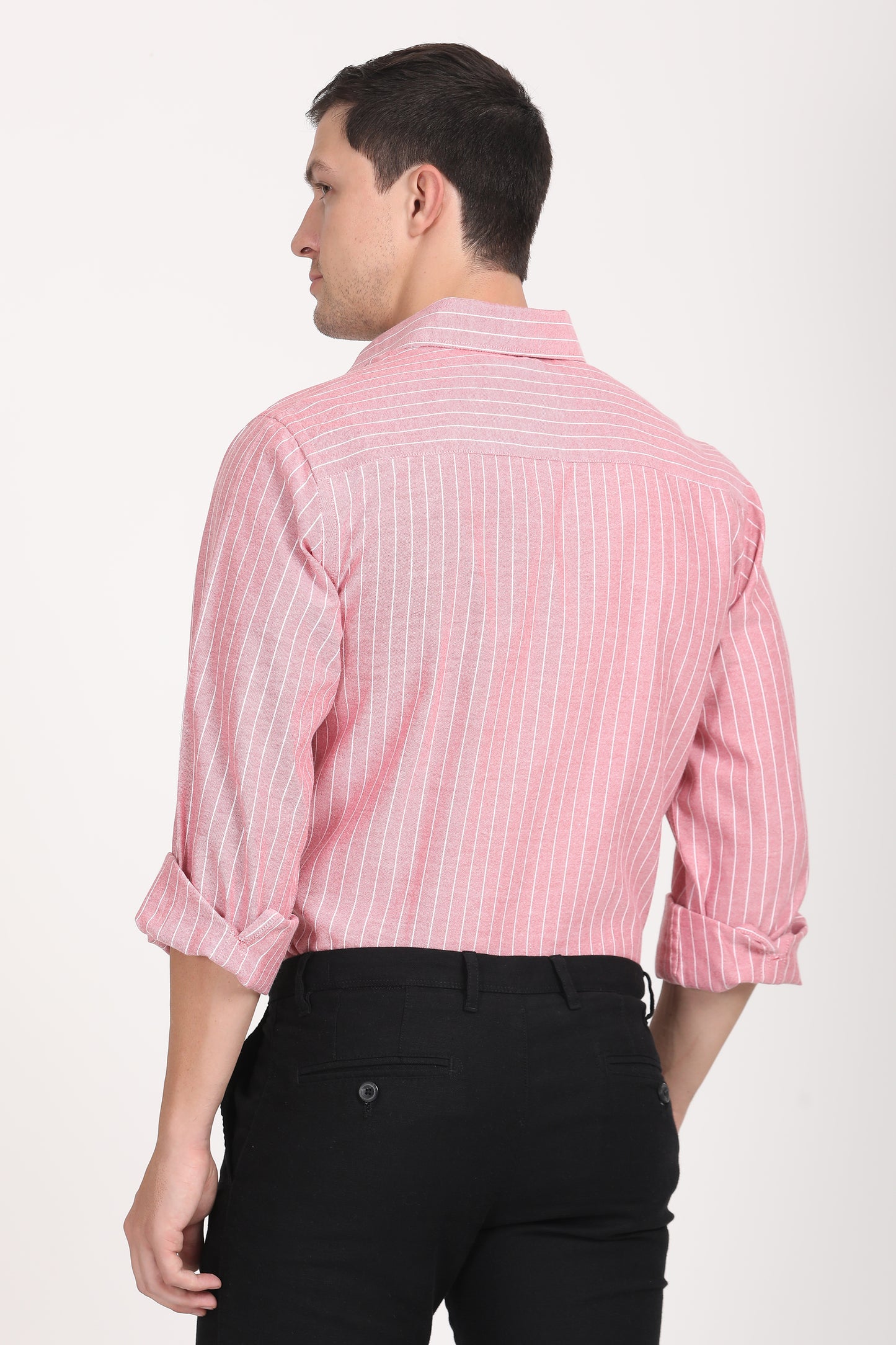 Copperline Men Red Stripes Formal Shirt