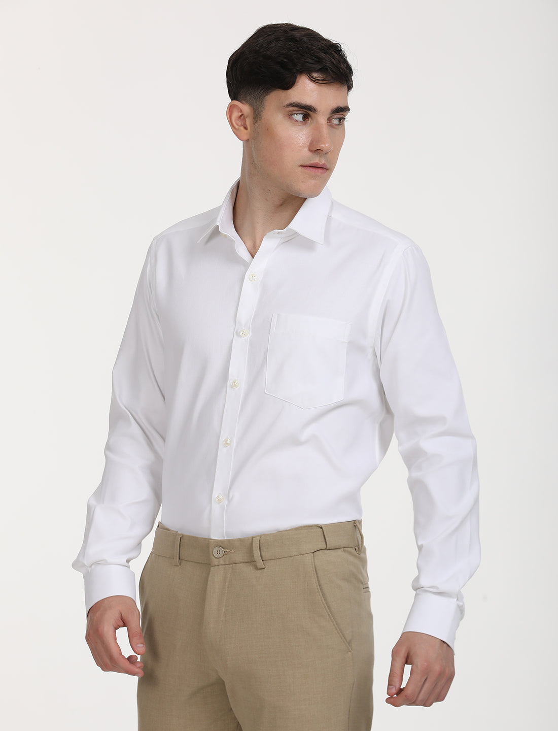 Copperline Men White Oxford Formal Shirt