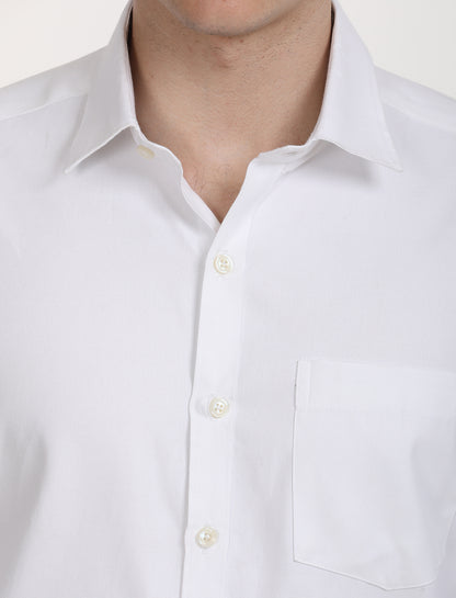 Copperline Men White Oxford Formal Shirt