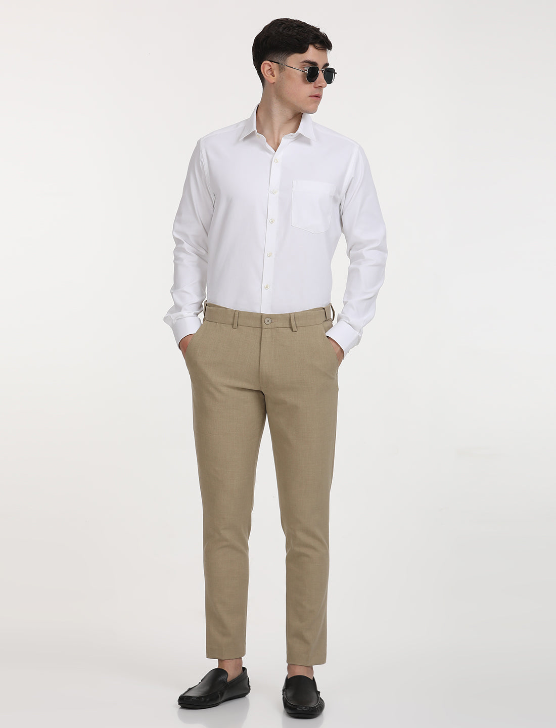 Copperline Men White Oxford Formal Shirt