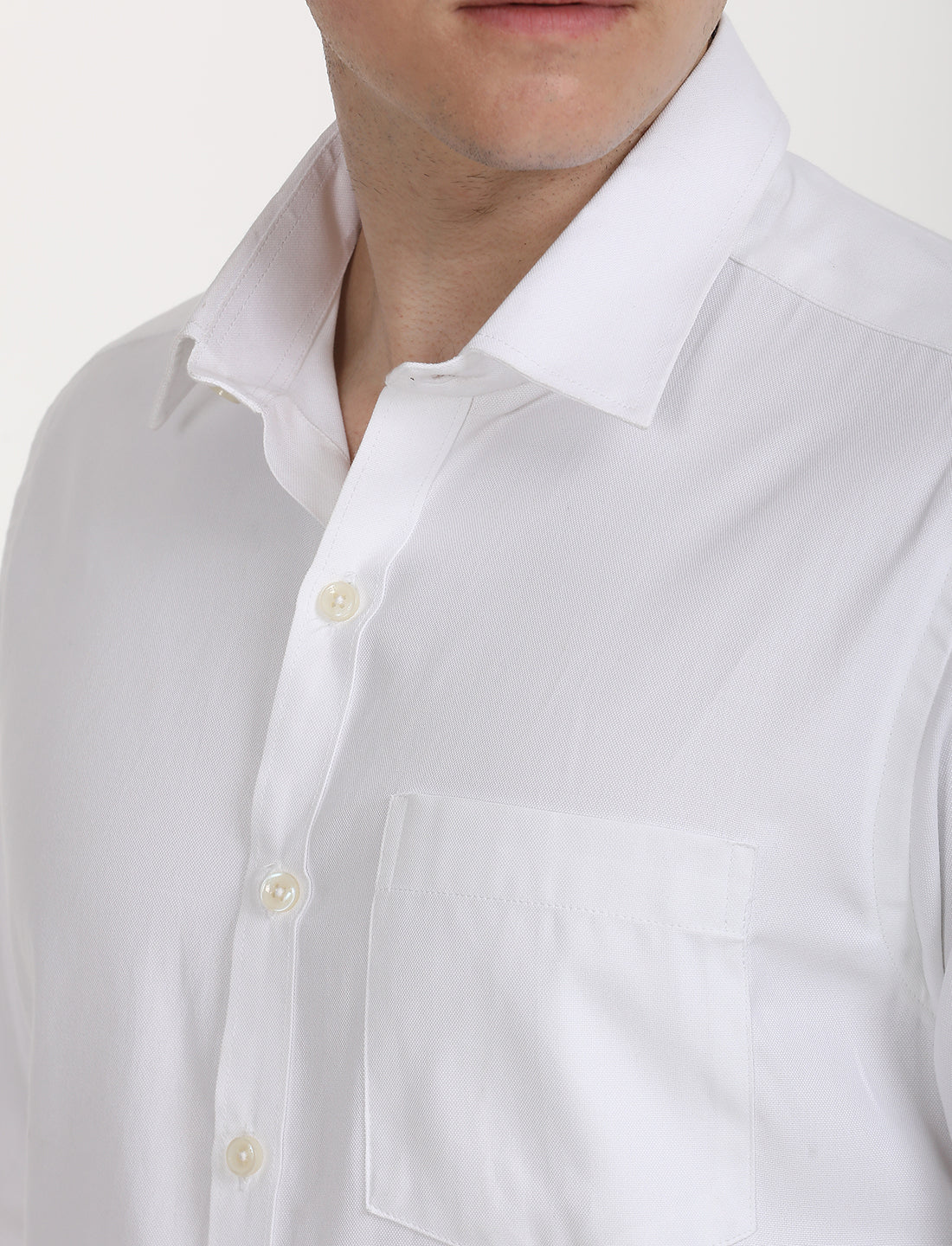 Copperline Men White Oxford Formal Shirt