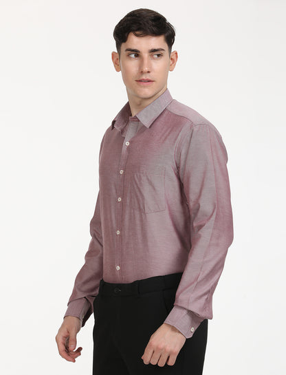 Copperline Men Maroon Oxford Formal Shirt