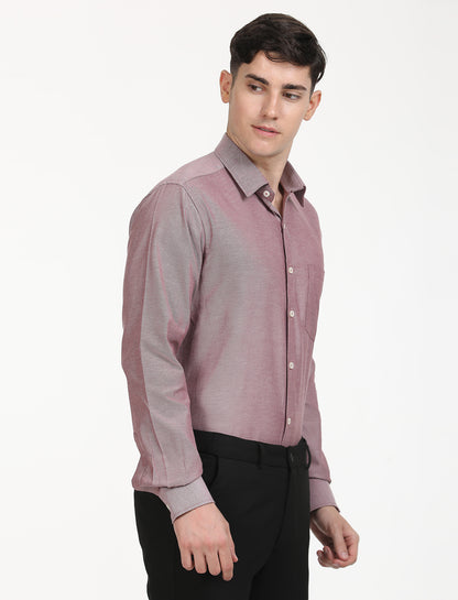 Copperline Men Maroon Oxford Formal Shirt