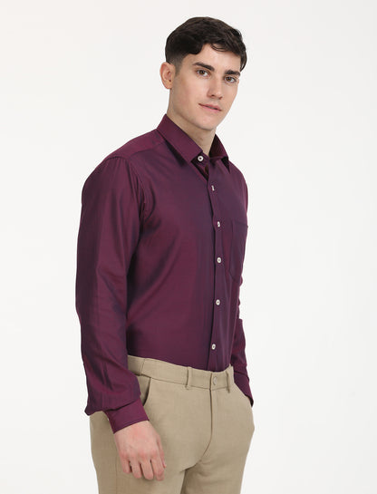 Copperline Men Wine Oxford Formal Shirt