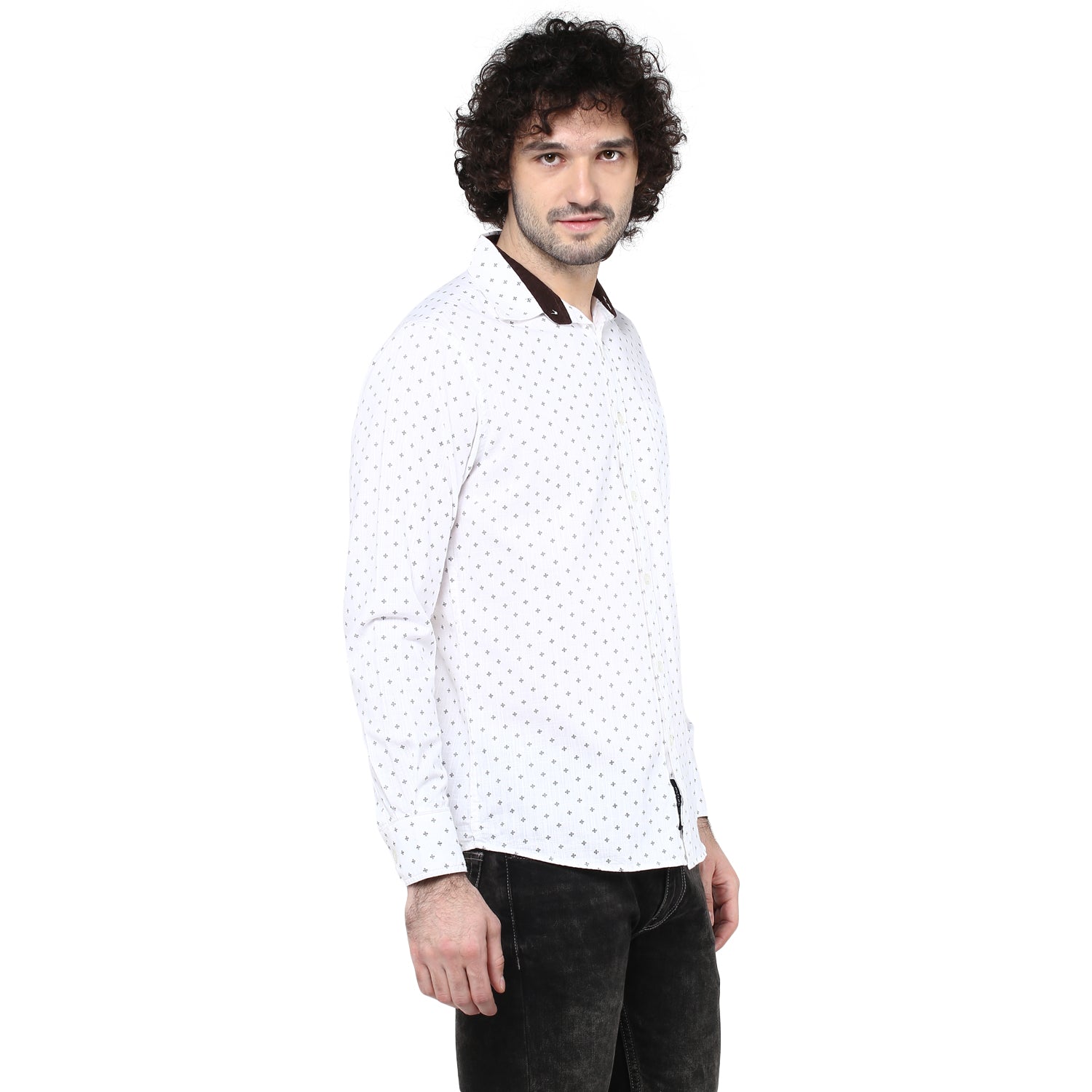 Crosscreek Men White Printed Casual Shirt Crosscreek