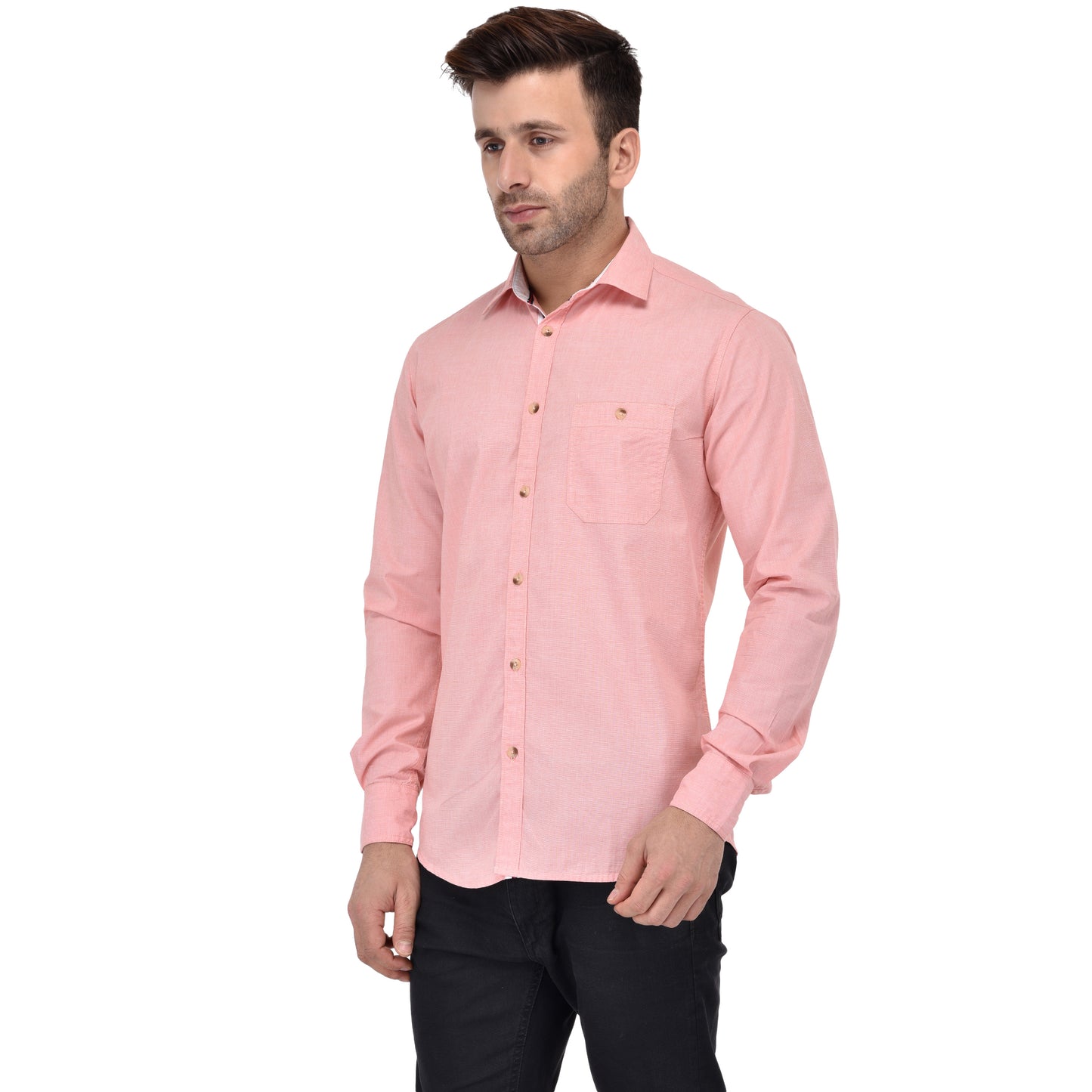 Crosscreek Men Pink Fil-A-Fil Casual Shirt Crosscreek