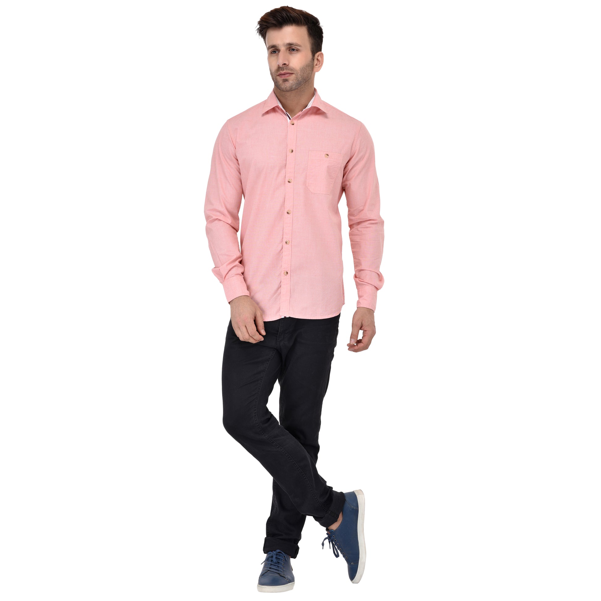 Crosscreek Men Pink Fil-A-Fil Casual Shirt Crosscreek