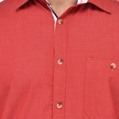 Crosscreek Men Red Fil-A-Fil Casual Shirt Crosscreek