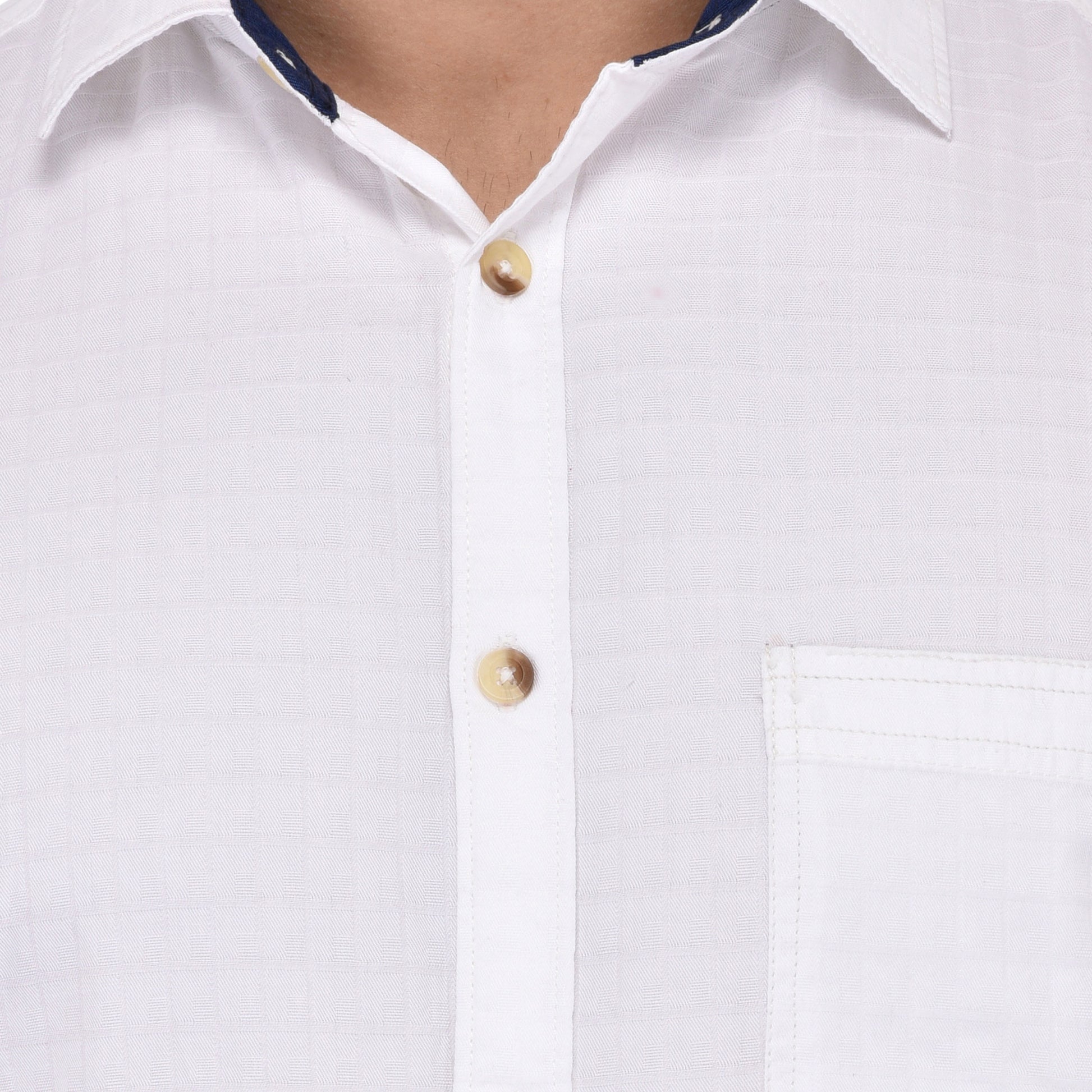 Crosscreek Men White Dobby Casual Shirt Crosscreek