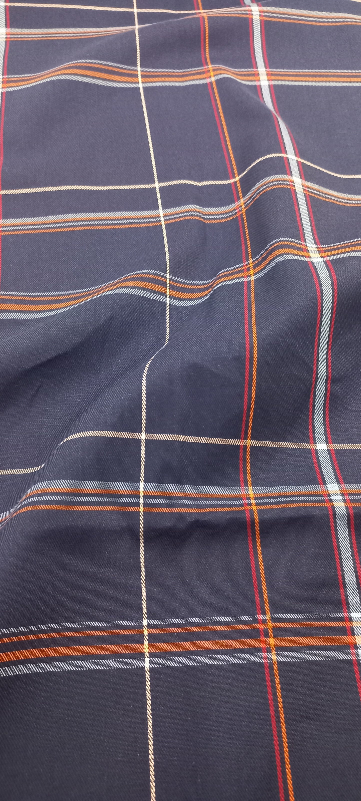 Dark Blue Yarn Dyed Checks Cotton Unstitched Men's Shirt Piece (Width 58 Inch | 1.60 Meters) Crosscreek