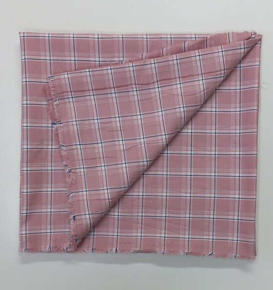 Rose Yarn Dyed Checks Cotton Unstitched Men's Shirt Piece (Width 58 Inch | 1.60 Meters)