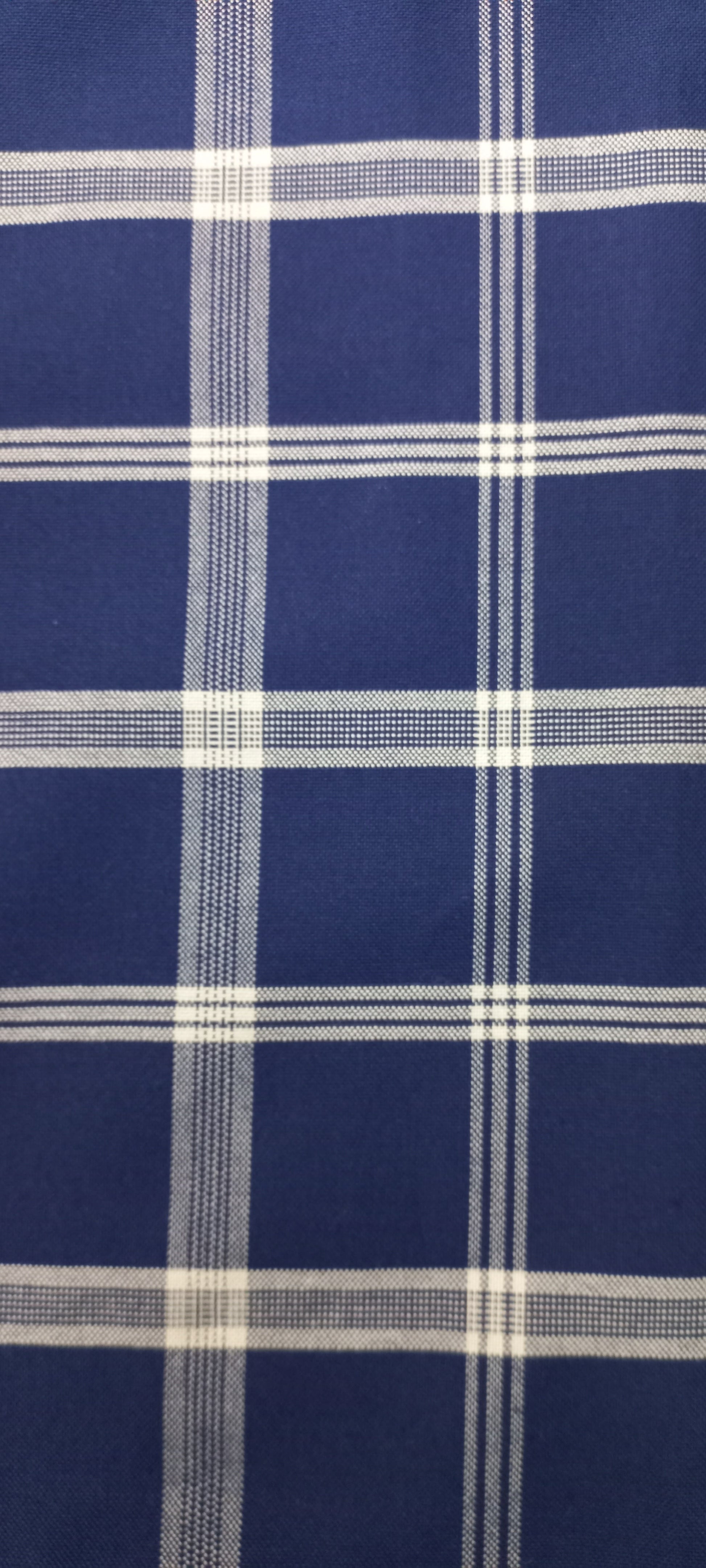 Dark Blue Yarn Dyed Checks Cotton Unstitched Men's Shirt Piece (Width 58 Inch | 1.60 Meters)