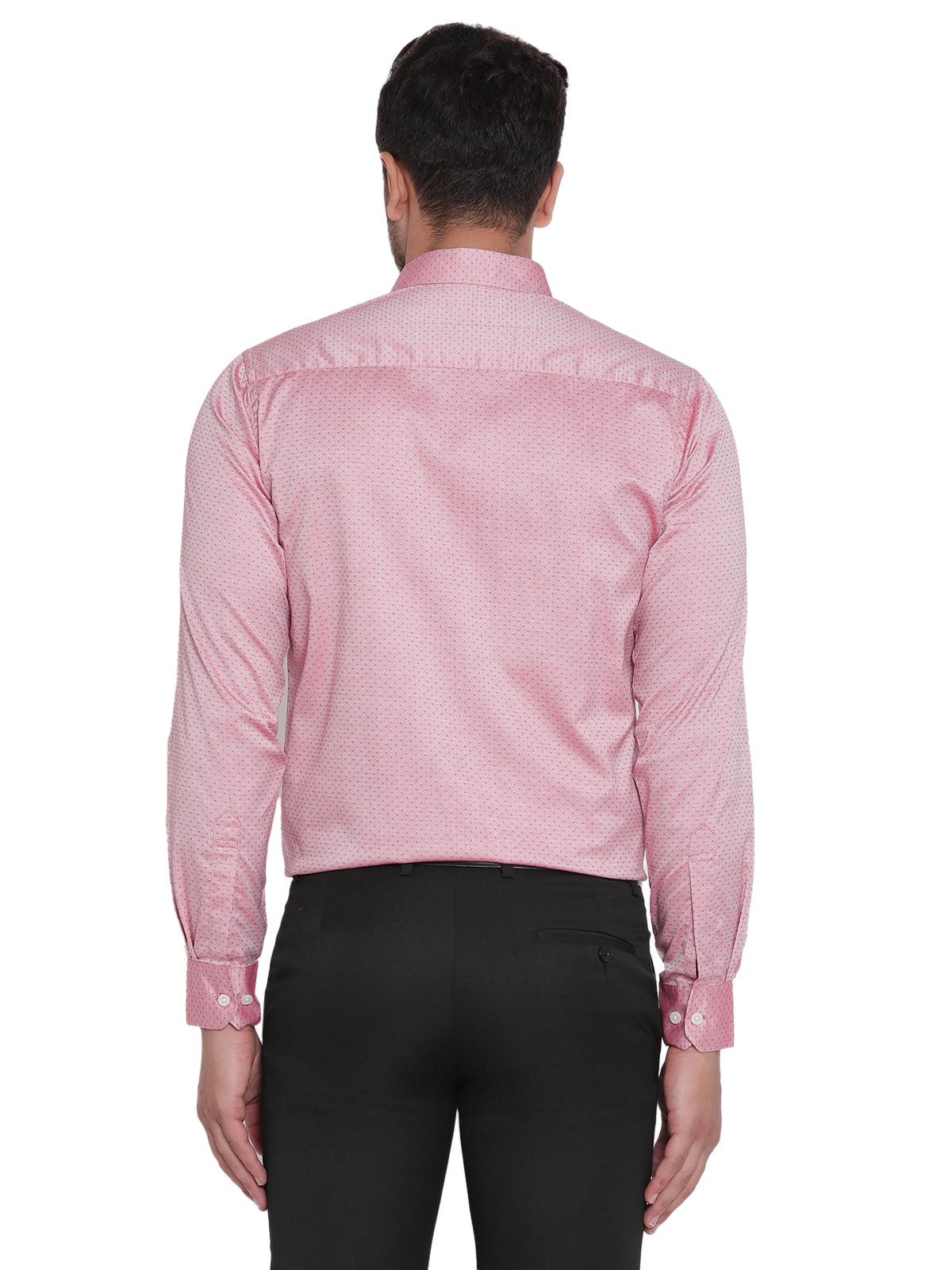 Men Pink Dobby Formal Shirt Copperline