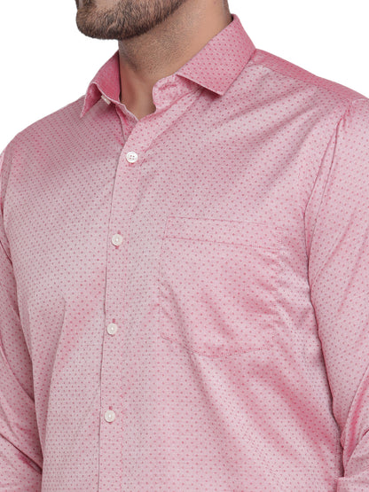 Men Pink Dobby Formal Shirt Copperline