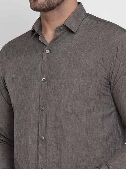 Men Grey Chambray Formal Shirt Copperline