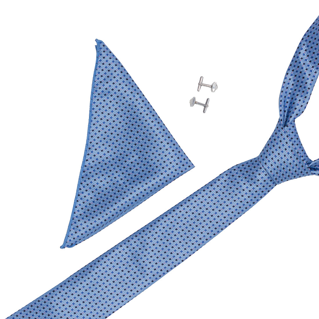 Crosscreek Men Blue Ties & Cufflink Set Crosscreek