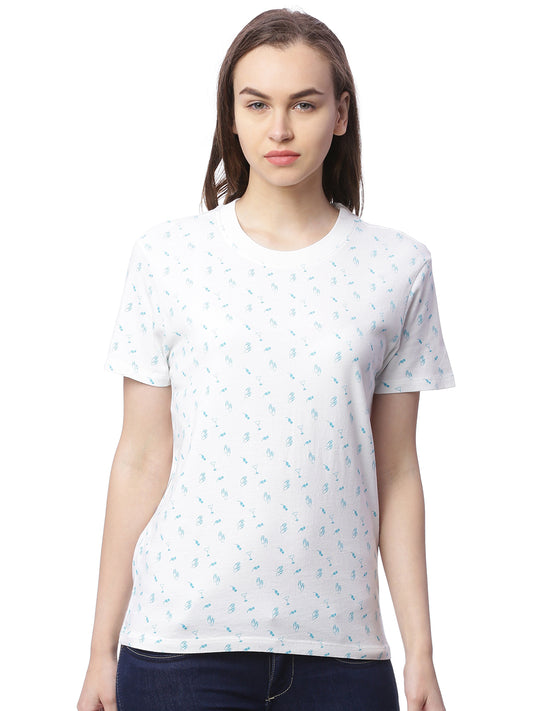 Wolfpack Women White Printed T-Shirt Wolfpack
