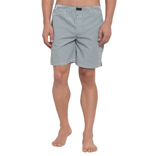 Crosscreek Men Green Checks Boxers Crosscreek