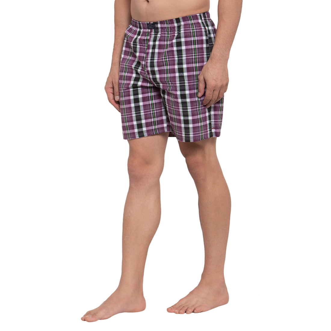 Crosscreek Men Purple Checks Boxers Crosscreek